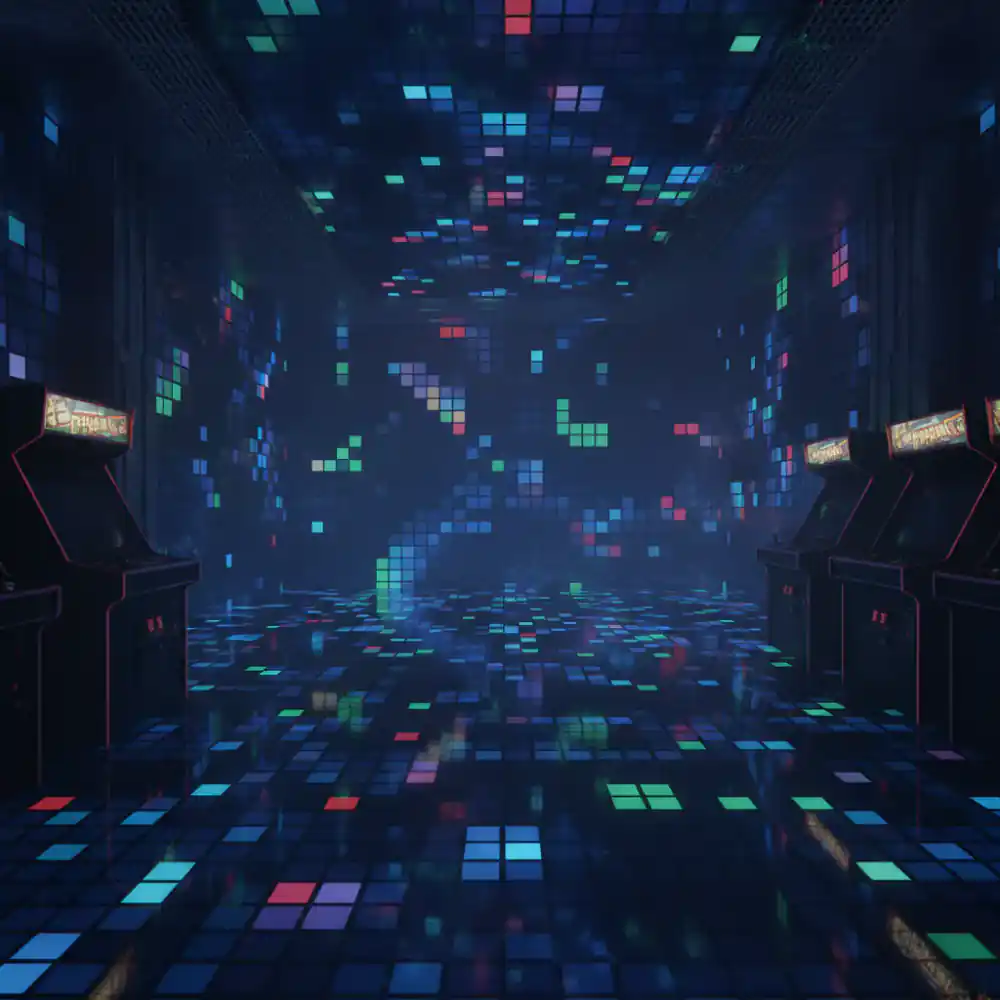 Abstract pixel patroon